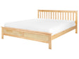 Bed Frame Light Wood Pine Wood EU Super King Size 4ft6 Scandinavian Style Beliani