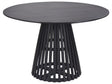 Dining Table Black Acacia Wood  120 cm Round for 4 People Modern Dining Room Beliani