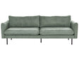 Sofa Green Chenille Fabric Black Legs 3 Seater Cushion Seat Modern Retro Style Beliani