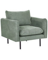 Armchair Green Chenille Fabric Black Legs Modern Retro Style Beliani