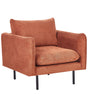 Armchair Golden Brown Chenille Fabric Black Legs Modern Retro Style Beliani