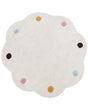 Kids Area Rug Cotton Light Beige ø 120 cm Irregular Round Shape Handwoven Multicolour Spots Floor Playmat Beliani