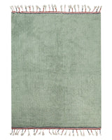 Area Rug Green Cotton 140 x 200 cm Rectangular with Tassels Solid Pattern Hand Tufted Modern Boho for Kids Beliani