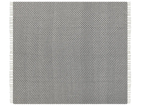 Blanket Black and White Cotton Geometric Pattern 200 x 220 cm Bed Throw Traditional Living Room Bedroom Beliani