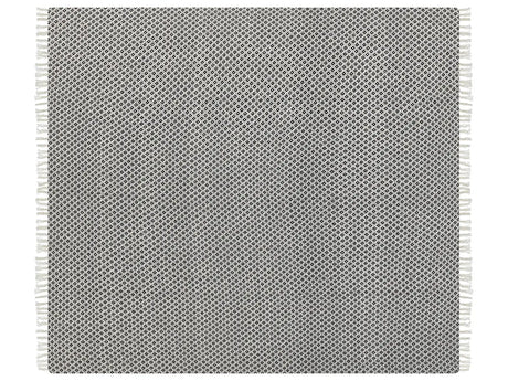 Blanket Black and White Cotton Geometric Pattern 220 x 240 cm Bed Throw Traditional Living Room Bedroom Beliani