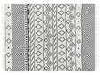 Blanket Beige and Navy Blue Cotton Geometric Pattern 150 x 200 cm Bed Throw Traditional Living Room Bedroom Beliani