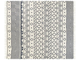 Blanket Beige and Navy Blue Cotton Geometric Pattern 220 x 240 cm Bed Throw Traditional Living Room Bedroom Beliani