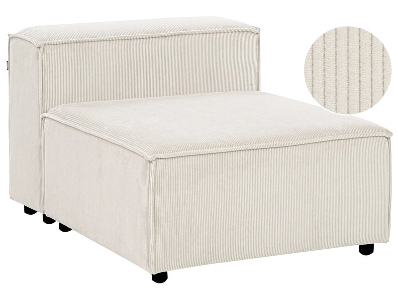 1-Seat Section Off-White Jumbo Cord Upholstered Chair Module Armless Piece Living Room Modern Design Beliani