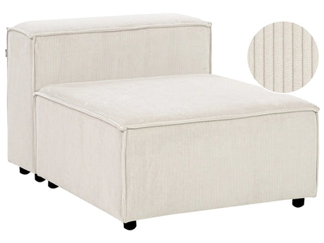 1-Seat Section Off-White Jumbo Cord Upholstered Chair Module Armless Piece Living Room Modern Design Beliani