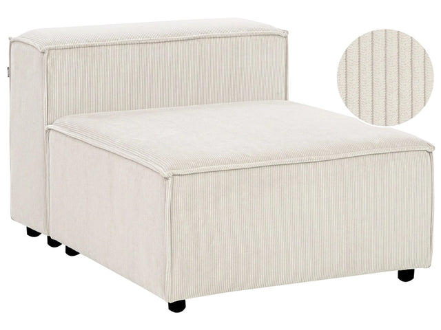 1-Seat Section Off-White Jumbo Cord Upholstered Chair Module Armless Piece Living Room Modern Design Beliani