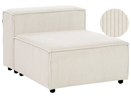 1-Seat Section Off-White Jumbo Cord Upholstered Chair Module Armless Piece Living Room Modern Design Beliani