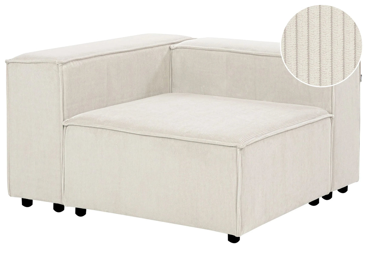 Corner Section Off-White Corduroy 1-Seat Sofa Module Modern Single-Seat Beliani