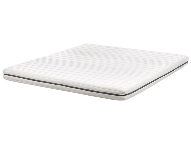 Foam Mattress White 180 x 200 cm Polyester Fabric Removable Cover with Zipper EU Single Size Medium Firm H2 Beliani