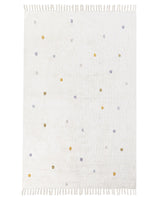 Cotton Kids Rug Off-white Color 140x200 cm with Multicolor Dots Rectangular Beliani