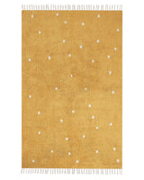 Cotton Kids Rug Yellow Color 140x200 cm with White Dots Rectangular Beliani