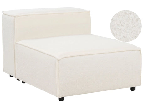 1-Seat Section White Boucle Upholstered Chair Module Armless Piece Living Room Modern Design Beliani