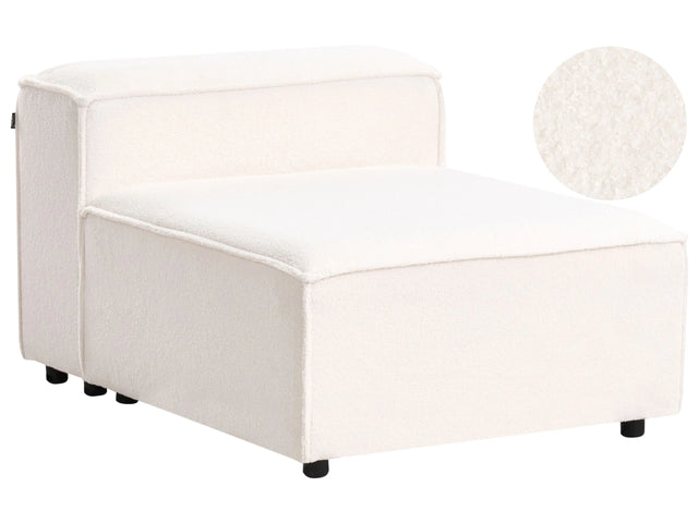 1-Seat Section Off-White Boucle Upholstered Chair Module Armless Piece Living Room Modern Design Beliani