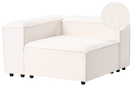 Corner Section White Boucle 1-Seat Sofa Module Modern Single-Seat Beliani