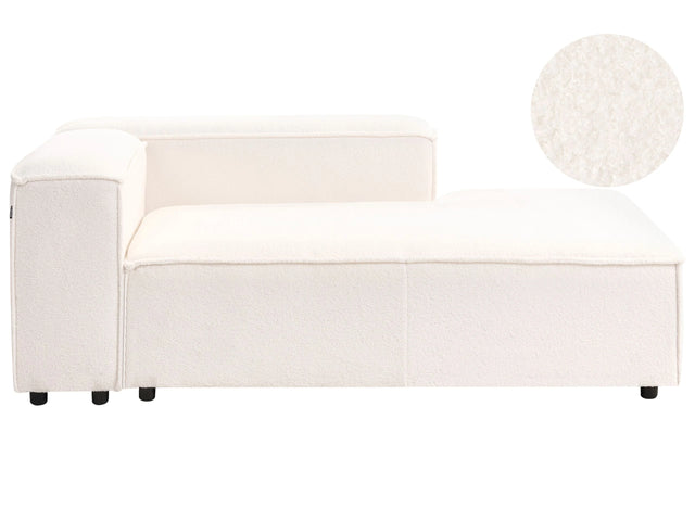Chaise Lounge Off-White Boucle Upholstery Synthetic Legs Left Hand Modern Living Room Ardal Beliani