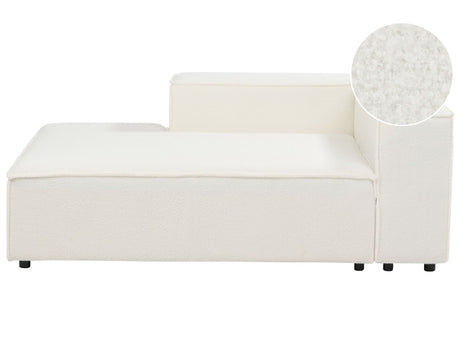 Chaise Lounge White Boucle Upholstery Synthetic Legs Right Hand Modern Living Room Aprica Beliani