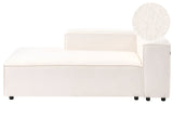 Chaise Lounge White Boucle Upholstery Synthetic Legs Right Hand Modern Living Room Aprica Beliani