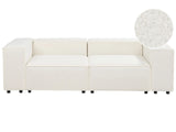 Modular Sofa Off-White Boucle 2 Seater Sectional Couch Sofa with Black Legs Modern Living Room Beliani