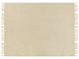 Blanket Beige Throw 150 x 200 cm Hand Woven with Tassels Beliani