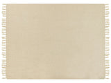 Blanket Beige Throw 150 x 200 cm Hand Woven with Tassels Beliani