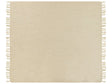 Blanket Beige Throw 200 x 220 cm Hand Woven with Tassels Beliani