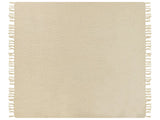 Blanket Beige Throw 200 x 220 cm Hand Woven with Tassels Beliani