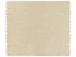 Blanket Beige Throw 220 x 240 cm Hand Woven with Tassels Beliani