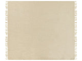 Blanket Beige Throw 220 x 240 cm Hand Woven with Tassels Beliani