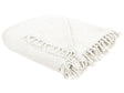 Blanket Off-white Throw 200 x 220 cm Hand Woven with Tassels Beliani