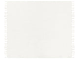 Blanket Off-white Throw 200 x 220 cm Hand Woven with Tassels Beliani