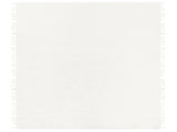Blanket Off-white Throw 220 x 240 cm Hand Woven with Tassels Beliani