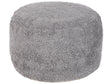 Pouffe Grey Cotton 50 x 35 cm Shaggy Decorative Seat Handmade Boho Modern Style Living Room Bedroom Beliani