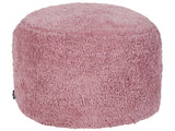 Pouffe Pink Cotton 50 x 35 cm Shaggy Decorative Seat Handmade Boho Modern Style Living Room Bedroom Beliani