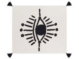 Blanket White and Black Cotton Eye Pattern 125 x 150 cm Handmade Bed Throw Traditional Living Room Bedroom Beliani
