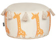 Pouffe Beige Cotton 45 x 25 cm Giraffe Pattern Decorative Seat Handmade Boho Modern Style Living Room Bedroom Beliani