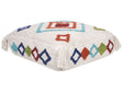 Floor Cushion White and Multicolour Cotton 55 x 55 x 20 cm Geometric Pattern Square Fabric Seating Pouffe Beliani