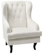 Armchair Off-White Velvet Upholstered Black Legs Retro Style Beliani
