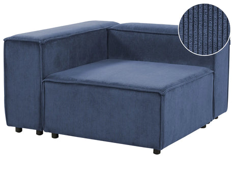 Corner Section Blue Jumbo Cord 1-Seat Sofa Module Modern Single-Seat Beliani