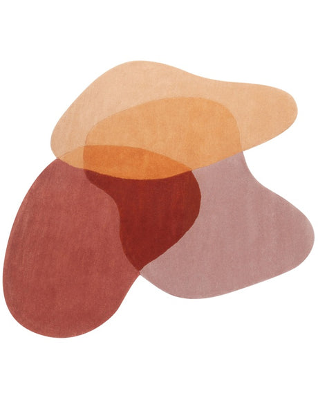 Area Rug Multicolour Wool 140 x 140 cm Irregular Kidney Shape Accent Rug Beliani