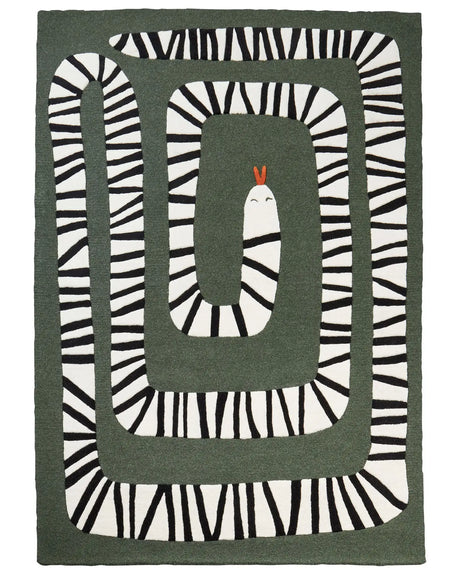 Area Rug Green Wool 160 x 230 cm Rectangular Shape Accent Rug Beliani