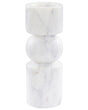 Candle Holders White Marble 20 cm Irregular Shape Minimalist Boho Candlesticks Decoration Beliani