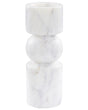 Candle Holders White Marble 20 cm Irregular Shape Minimalist Boho Candlesticks Decoration Beliani