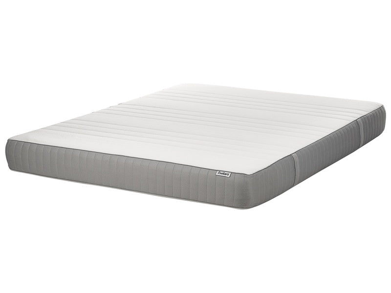 Gel Foam Mattress White and Grey EU King Size Medium Zippered Removable Polyester Cover Bedroom Accessories Beliani