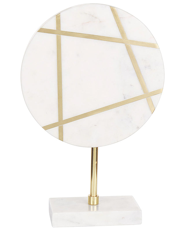 Decoration White Marble Minimalist Boho Home Decorations Sculpture Decor Beliani