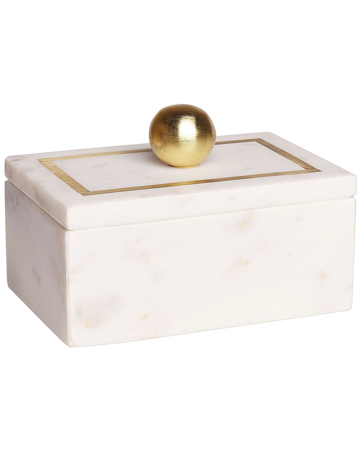 Decorative Box White Marble 10 x 7 x 15 cm Storage Organizer Modern Glam Accent Piece Beliani