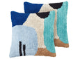 Set of 2 Decorative Cushions Multicolour Cotton Geometric Pattern 45 x 45 cm Removable Cover Modern Dcor Accessories Bedroom Living Room Beliani